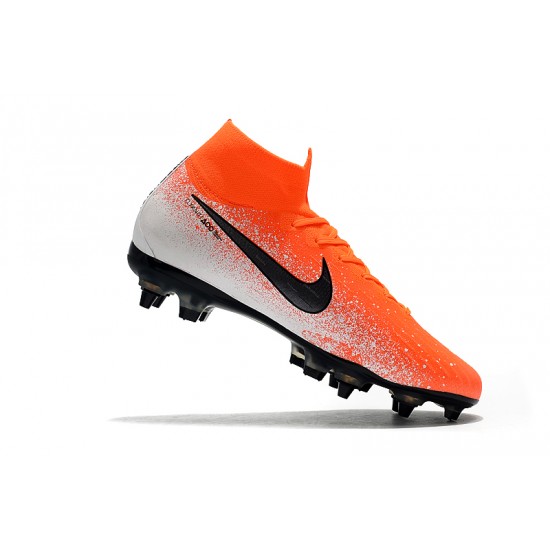 Kopačky Nike Mercurial Superfly VI Flyknit 360 Elite SG oranžový Bílý Černá