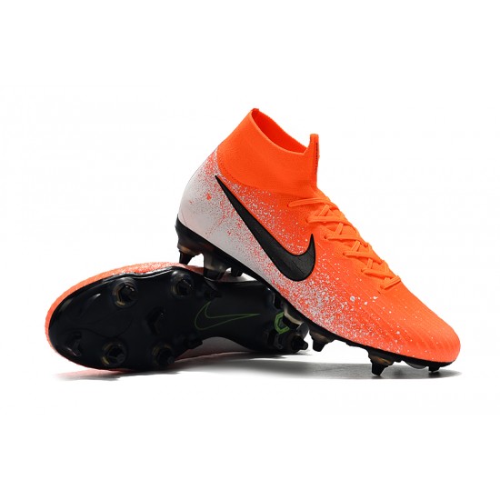 Kopačky Nike Mercurial Superfly VI Flyknit 360 Elite SG oranžový Bílý Černá