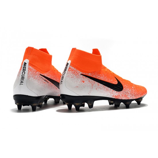 Kopačky Nike Mercurial Superfly VI Flyknit 360 Elite SG oranžový Bílý Černá