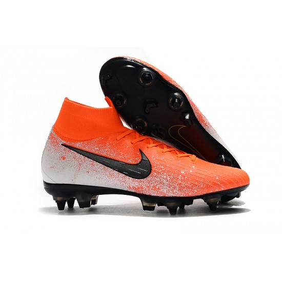 Kopačky Nike Mercurial Superfly VI Flyknit 360 Elite SG oranžový Bílý Černá