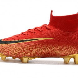 Kopačky Nike Mercurial SuperflyX VI 360 Elite CR7 FG Červené Gold