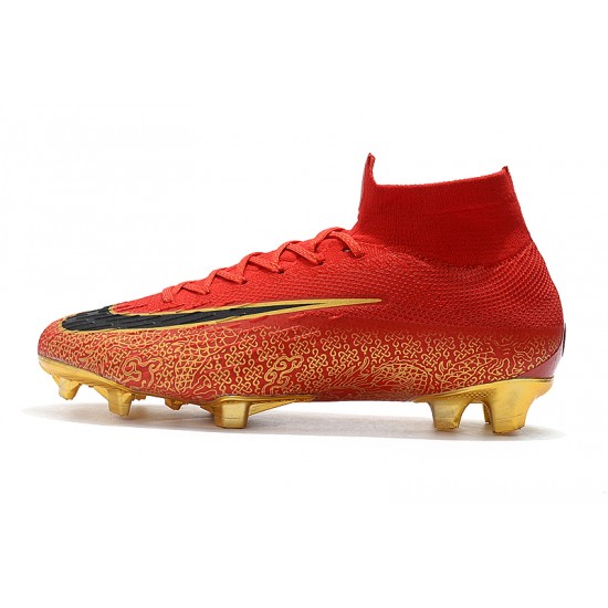 Kopačky Nike Mercurial SuperflyX VI 360 Elite CR7 FG Červené Gold