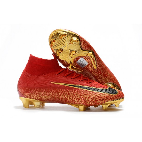 Kopačky Nike Mercurial SuperflyX VI 360 Elite CR7 FG Červené Gold