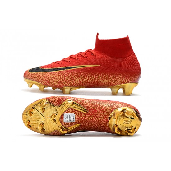 Kopačky Nike Mercurial SuperflyX VI 360 Elite CR7 FG Červené Gold