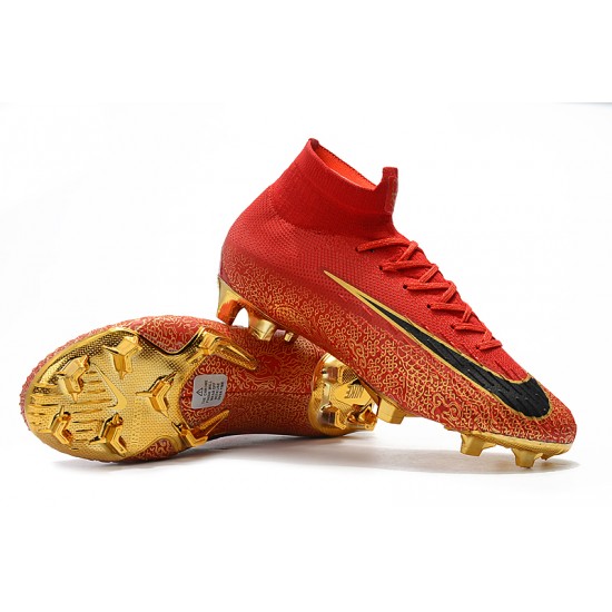 Kopačky Nike Mercurial SuperflyX VI 360 Elite CR7 FG Červené Gold