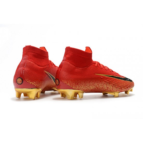 Kopačky Nike Mercurial SuperflyX VI 360 Elite CR7 FG Červené Gold