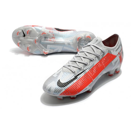 Kopačky Nike Mercurial Vapor 13 Elite FG Stříbrný Červené