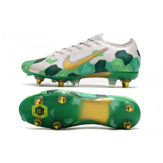 Kopačky Nike Mercurial Vapor 13 Elite SG-PRO AC Bílý Zelená Zlatý