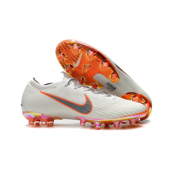 Kopačky Nike Mercurial Vapor XII Elite AG Bílý Stříbrný oranžový