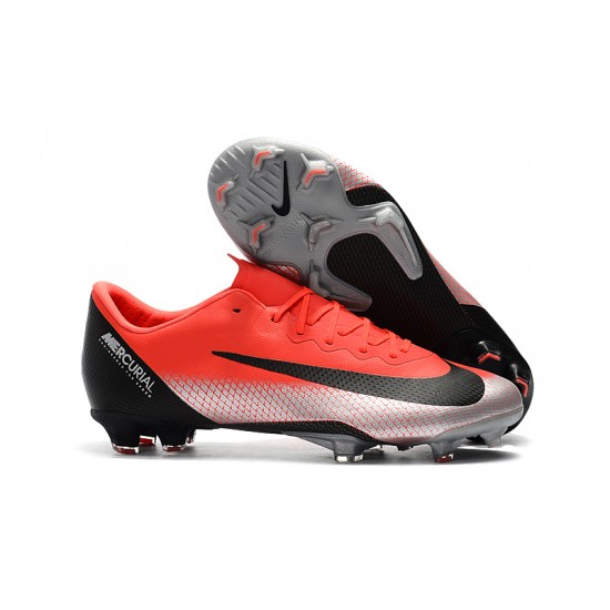 Kopačky Nike Mercurial Vapor XII PRO FG Červené Stříbrný