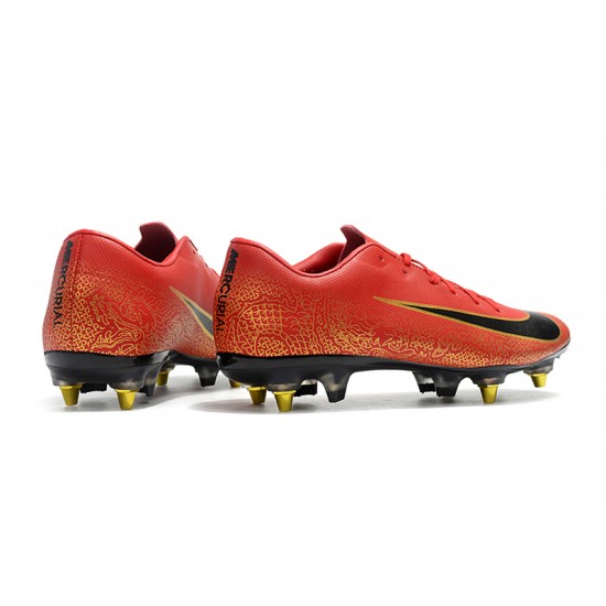 Kopačky Nike Mercurial Vapor XII PRO SG Červené Zlatý