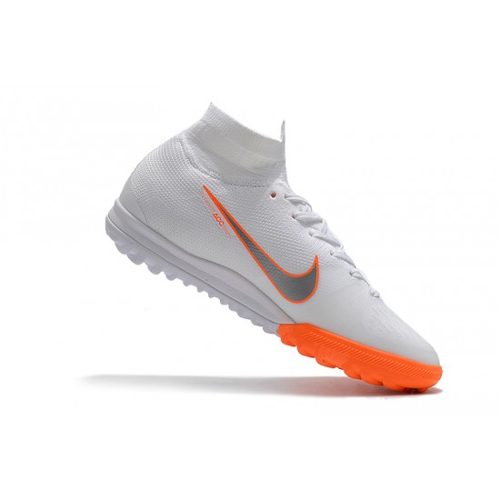 Kopačky Nike SuperflyX 6 Elite TF Bílý Stříbrný oranžový