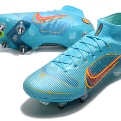 Kopačky Nike Mercurial Superfiy VIII Elite SG PRO Anti Clog High-top Modrý