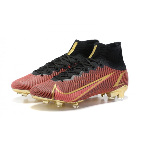 Kopačky Nike Mercurial Superfly 8 Elite FG High-top Černá Hnědý Zlato