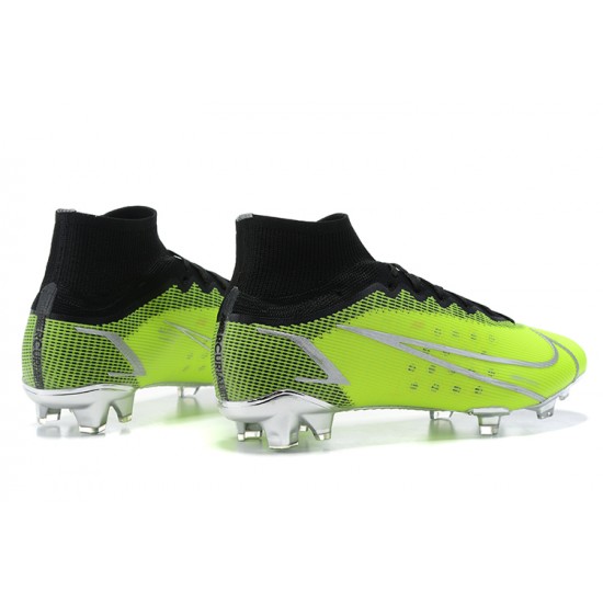 Kopačky Nike Mercurial Superfly 8 Elite FG High-top Černá Zelená Sliver