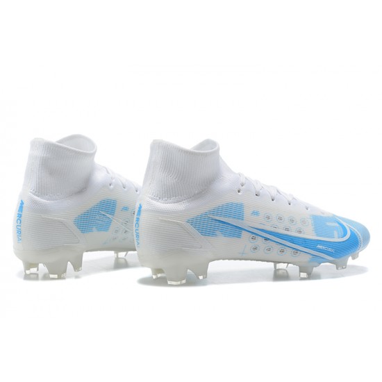 Kopačky Nike Mercurial Superfly 8 Elite FG High-top Modrý Bílý