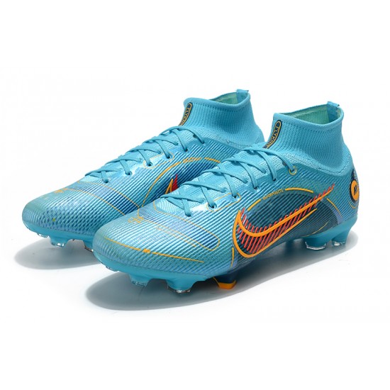 Kopačky Nike Mercurial Superfly 8 Elite FG High-top Modrý