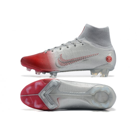 Kopačky Nike Mercurial Superfly 8 Elite FG High-top Sliver Červené