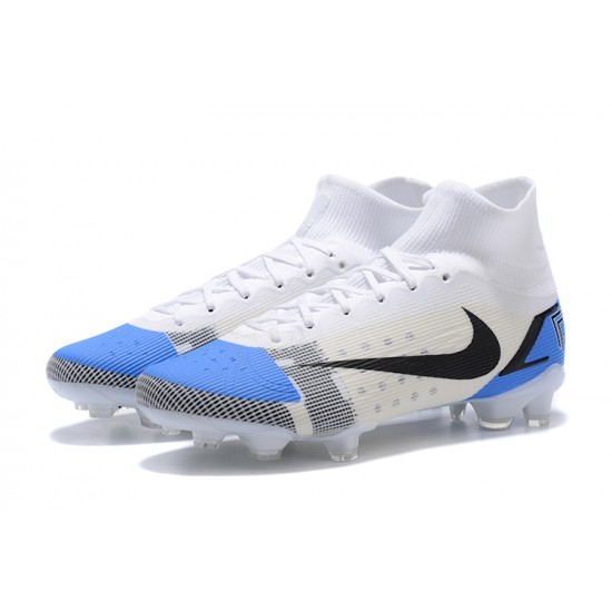 Kopačky Nike Mercurial Superfly 8 Elite FG High-top Bílý Modrý