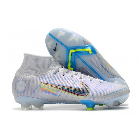 Kopačky Nike Mercurial Superfly 8 Elite FG High-top Bílý Modrý Multi