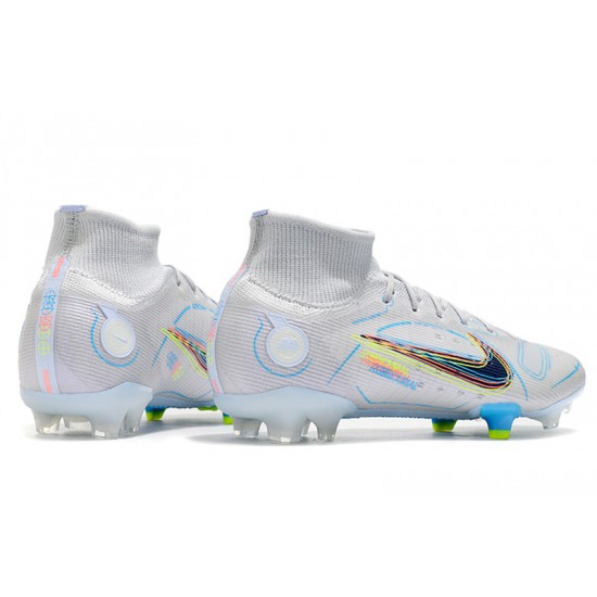 Kopačky Nike Mercurial Superfly 8 Elite FG High-top Bílý Modrý Multi