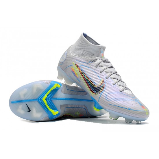 Kopačky Nike Mercurial Superfly 8 Elite FG High-top Bílý Modrý Multi