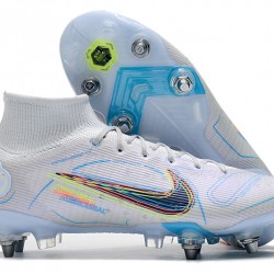 Kopačky Nike Mercurial Superfly VIII Elite SG PRO Anti Clog High-top Bílý Modrý 