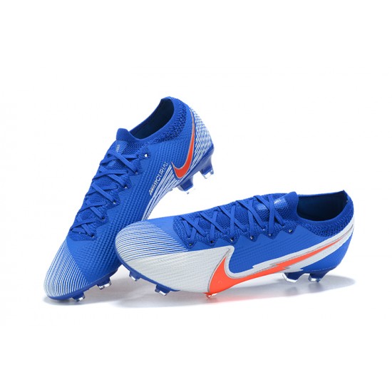 Kopačky Nike Mercurial Vapor 13 Elite FG Modrý Bílý Oranžovýý Low-top