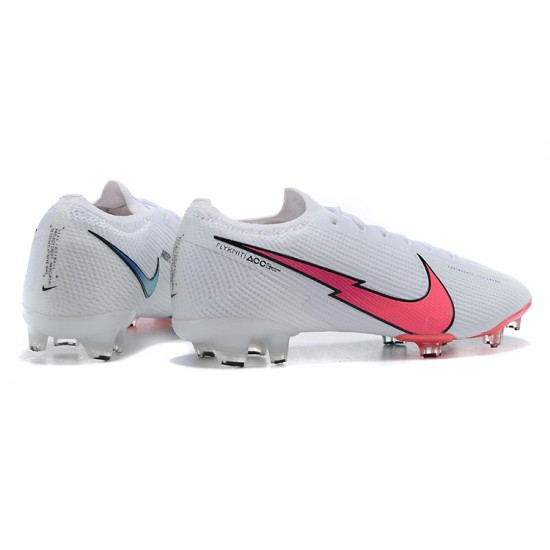 Kopačky Nike Mercurial Vapor VII 13 Elite FG Bílý Růžový Modrý Zelená Low-top