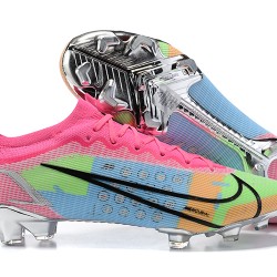 Kopačky Nike Mercurial Vapor Xiv Elite FG Růžový Modrý Zelená Černá Sliver Low-top