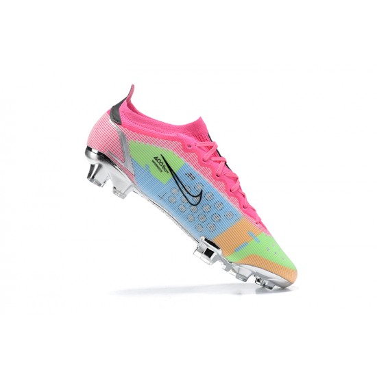 Kopačky Nike Mercurial Vapor Xiv Elite FG Růžový Modrý Zelená Černá Sliver Low-top