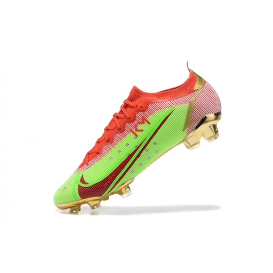 Kopačky Nike Mercurial Vapor Xiv Elite FG Červené Zelená Zlato Low-top