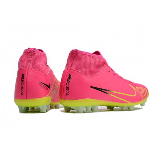 Kopačky Nike Air Zoom Mercurial Superfly IX Academy AG High-top Zelená Růžový