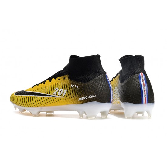 Kopačky Nike Air Zoom Mercurial Superfly IX Elite FG High-top Černá Bílý Žlutý