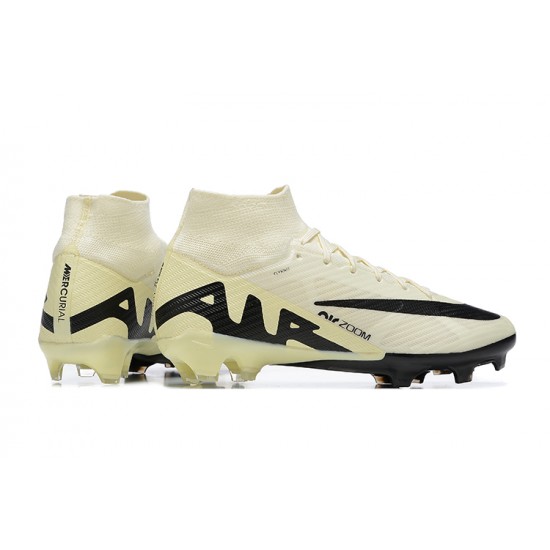 Kopačky Nike Air Zoom Mercurial Superfly IX Elite FG High-top Khaki Černá