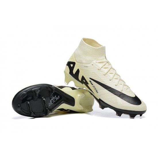 Kopačky Nike Air Zoom Mercurial Superfly IX Elite FG High-top Khaki Černá