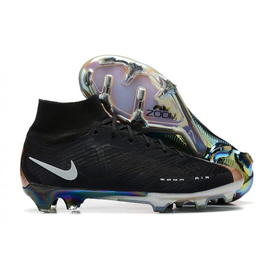 Kopačky Nike Air Zoom Mercurial Superfly Ix Elite Fg Černá Zlato Bílý High-top Football Cleats