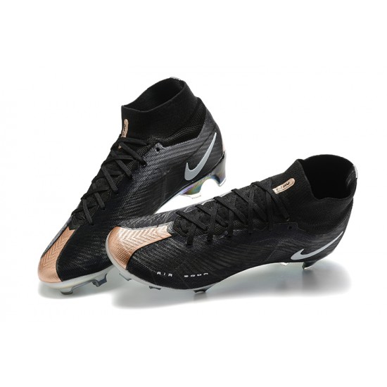 Kopačky Nike Air Zoom Mercurial Superfly Ix Elite Fg Černá Zlato Bílý High-top Football Cleats