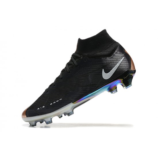 Kopačky Nike Air Zoom Mercurial Superfly Ix Elite Fg Černá Zlato Bílý High-top Football Cleats