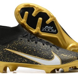 Kopačky Nike Air Zoom Mercurial Superfly Ix Elite Fg Černá Bílý Zlato High-top Football Cleats