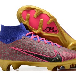 Kopačky Nike Air Zoom Mercurial Superfly Ix Elite Fg Modrý Zlato Růžový High-top Football Cleats