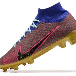 Kopačky Nike Air Zoom Mercurial Superfly Ix Elite Fg Modrý Zlato Růžový High-top Football Cleats