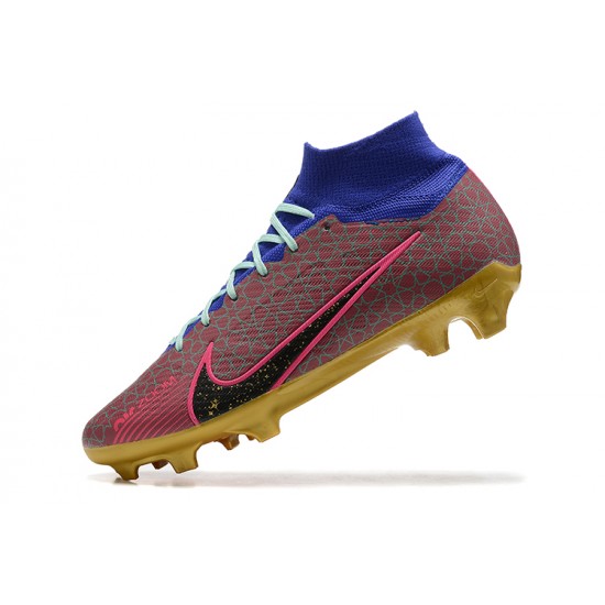 Kopačky Nike Air Zoom Mercurial Superfly Ix Elite Fg Modrý Zlato Růžový High-top Football Cleats