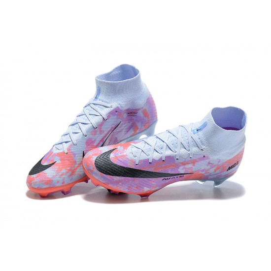 Kopačky Nike Air Zoom Mercurial Superfly Ix Elite Fg Modrý Nachový High-top Football Cleats