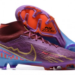 Kopačky Nike Air Zoom Mercurial Superfly Ix Elite Fg Deepwine Modrý Zlato High-top Football Cleats