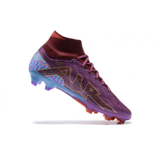 Kopačky Nike Air Zoom Mercurial Superfly Ix Elite Fg Deepwine Modrý Zlato High-top Football Cleats