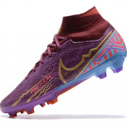 Kopačky Nike Air Zoom Mercurial Superfly Ix Elite Fg Deepwine Modrý Zlato High-top Football Cleats