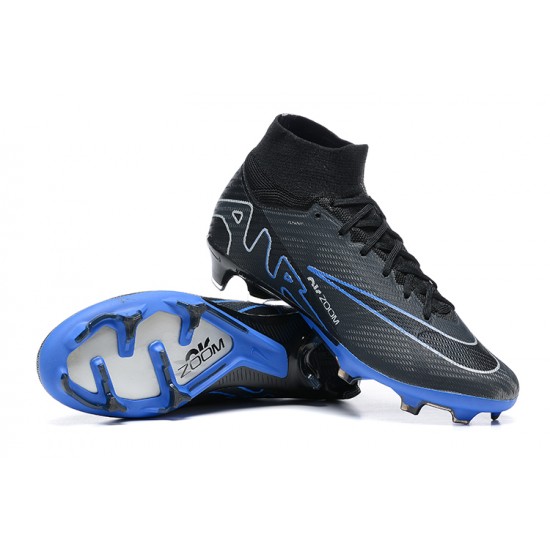 Kopačky Nike Air Zoom Mercurial Superfly Ix Elite Fg Bílý Modrý Černá High-top Football Cleats