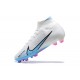 Kopačky Nike Air Zoom Mercurial Superfly Ix Elite Fg Bílý Modrý Růžový High-top Football Cleats