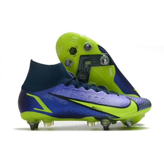 Kopačky Nike Mercurial Vapor XIV Elite SG PRO Anti Clog High-top Deep Modrý Žlutý